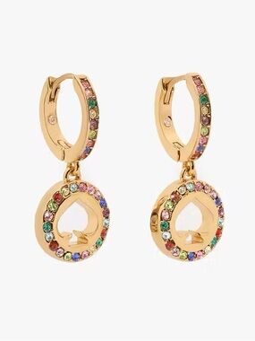 Kate Spade Spot The Spade Pave Multicolor Huggies & Bracelet NWOT MSRP: $148